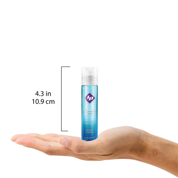 ID Glide 1 fl oz Water Based Personal Lubricant Hypoallergenic Lube for Men Women and Couples, Liquid Glide Natural Feel for Pleasure, Made in USA by ID Lubricants