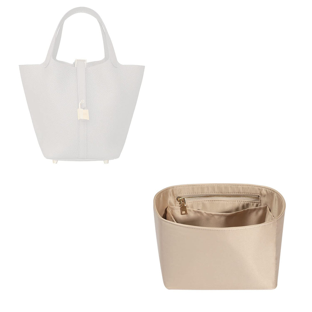 Picotin 18 Organizer Hermes, Picotin bag insert, Luxury Purse Organizer Insert Silky Smooth Fits picotin 18 Bags (Beige)
