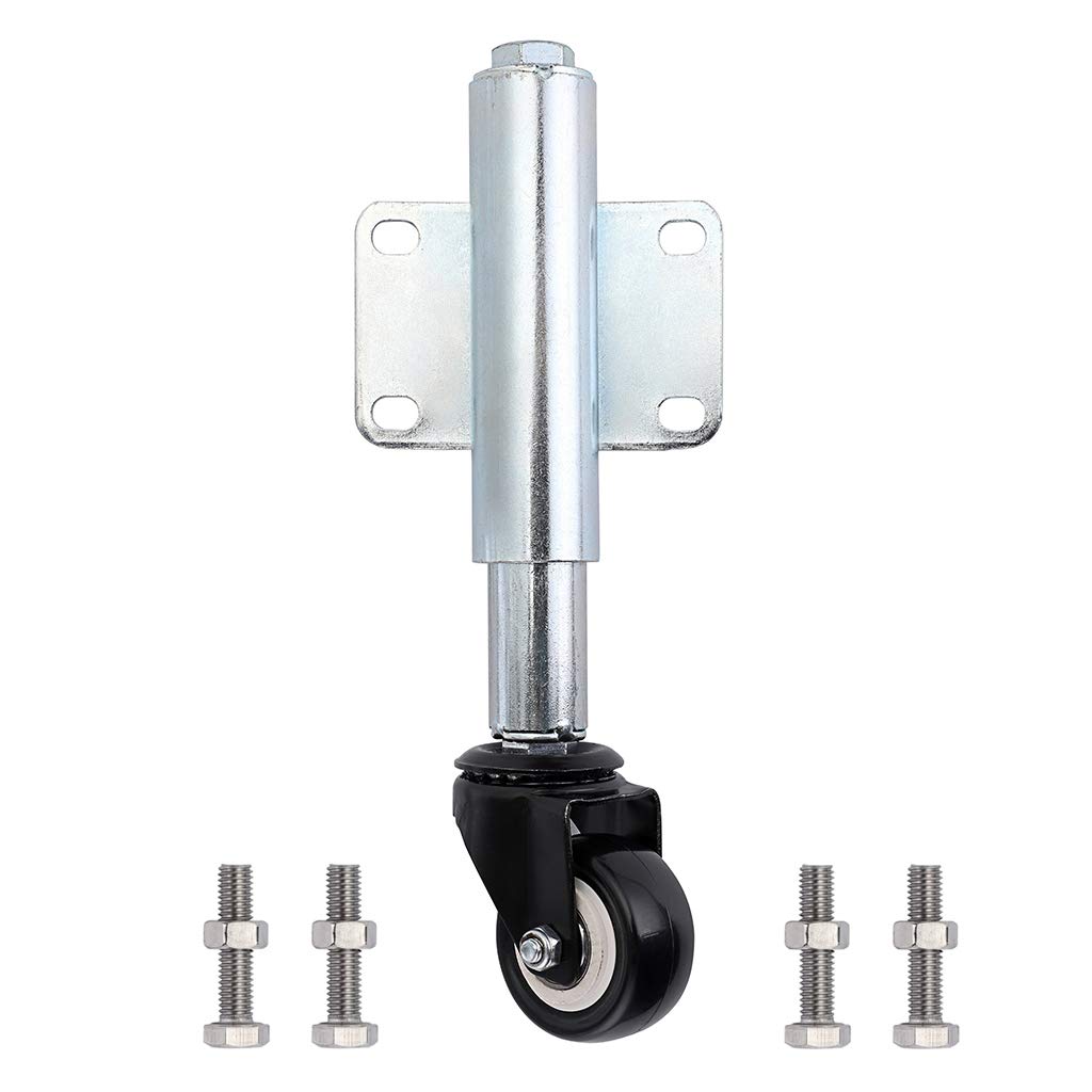 2 Spring Loaded Gate Caster, Retractable 2-1/2 Swivel Gate Caster Wheel for Garden Wooden Gate, Yard Fence, Load Capacity 110 Lbs
