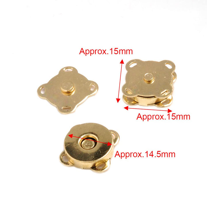 12 Sets Magnetic Snaps Buttons Sew in Magnetic Plum Bag Clasps Button Snaps for Purses Handbag Clothes Scrapbooking Closure Fastener Sewing Craft DIY (15mm) (Gold)