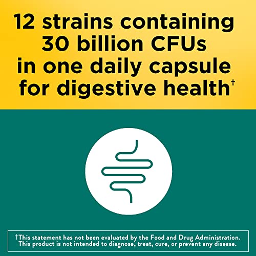 Ultra Strength 12 Strain Digestive Probiotics, Probiotics for Women and Men, 25 Probiotic Capsules, 25 Day Supply