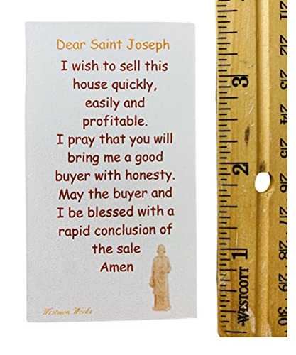 Saint Joseph and St Anthony Home Seller and Finder Kit Mini Statues with Prayer Cards for Selling and Buying a House