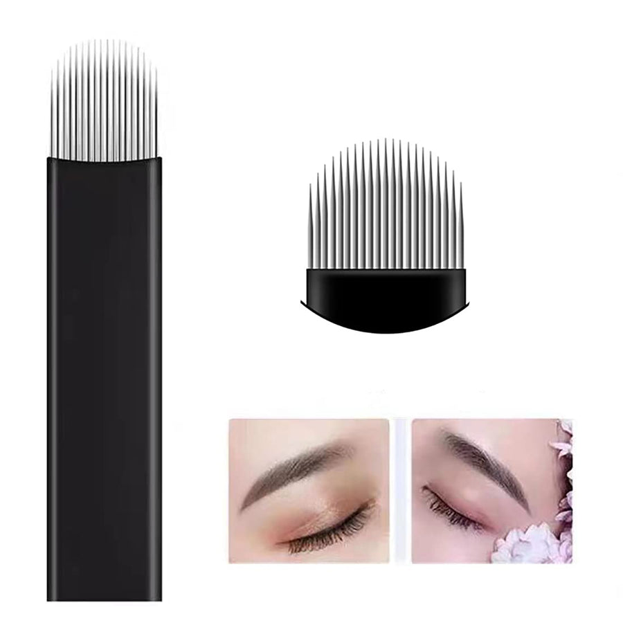 Microblading Needles,Blossm 50PCS 18 U Shape Tattoo Eyebrow Tattoo Needle For 3D Embroidery Manual Microblade Pen Permanent Makeup Supplies(18U)