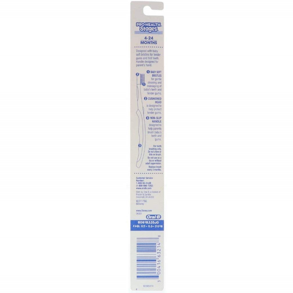 Oral-B Toothbrush, Stages 1 (4-24 Months), Baby Soft S1