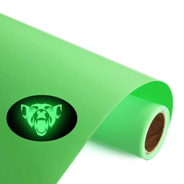 Glow in The Dark HTV Heat Transfer Vinyl for T Shirt 12 x 5 FT for Luminous Green Glow in Dark Iron on Vinyl
