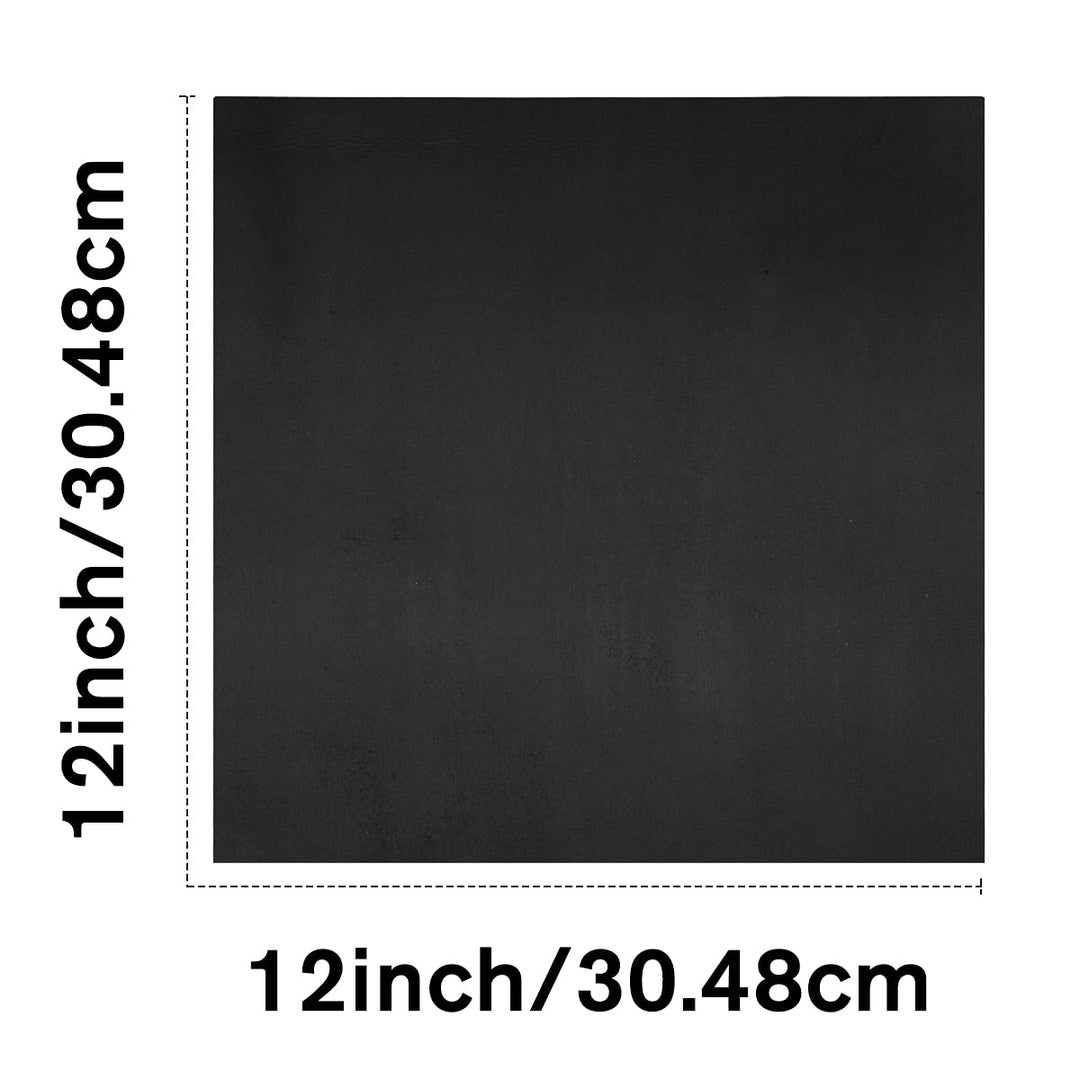 Black Leather Sheets for Crafts Tooling Leather Square 1.8-2.1mm Thick Full Grain Leather Pieces Genuine Cowhide Leather for Crafts Sewing Hobby Workshop 12x12