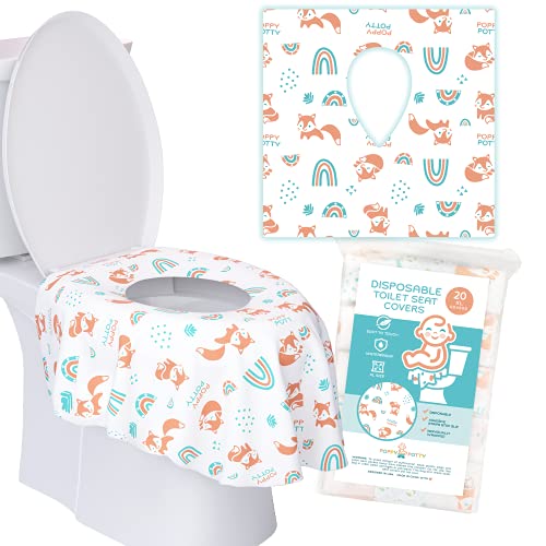 Logie &amp; Gray Kids Disposable Toilet Seat Covers 20 Pack – Extra Large, Complete Hygienic Protection, Travel-Friendly, Disposable Plastic Toilet Seat Cover – Kid-Friendly Toilet Covers Disposable