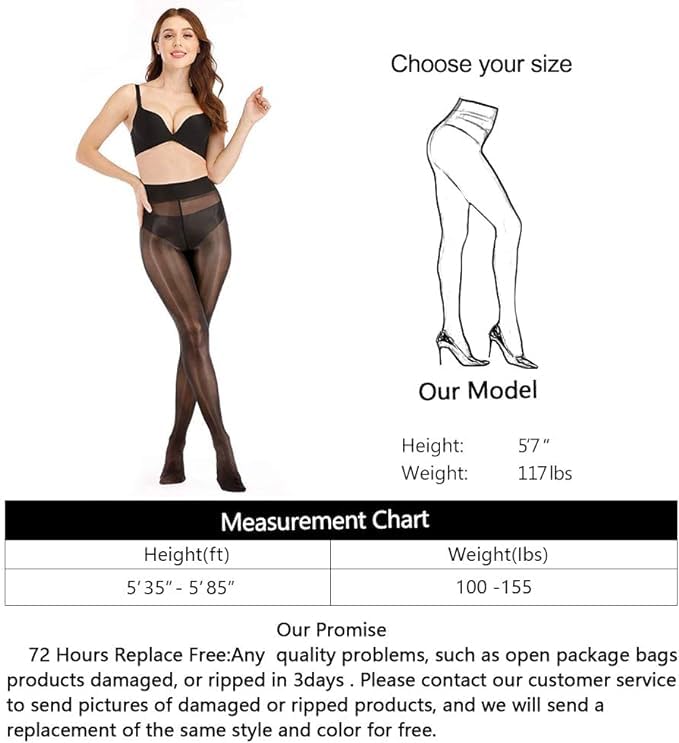 Women&#39;s Super Sexy Shiny Sheer Control Top Footed Tights Silk Stockings Ultra Shimmery High Waist Pantyhose
