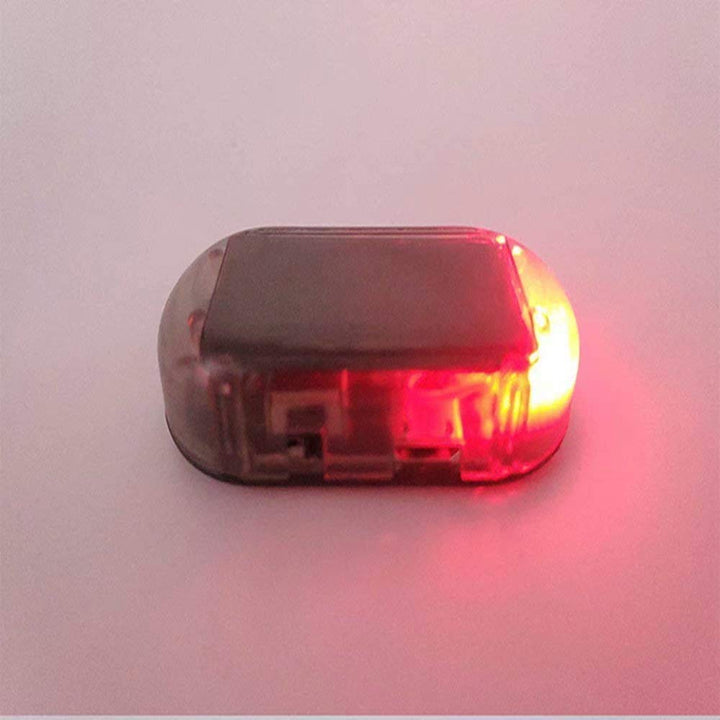 2pcs Car Solar Power Simulated Dummy Alarm Warning Anti-Theft LED Flashing Security Light Fake Lamp (Blue + Red) 2