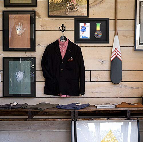 Medal Display Shadow Box - 3 Medal Display case - Perfect Medal Display for Runners, Marathon, Race Winner, Soccer, Football, Gymnastics &amp; All Sports (Black, A4)