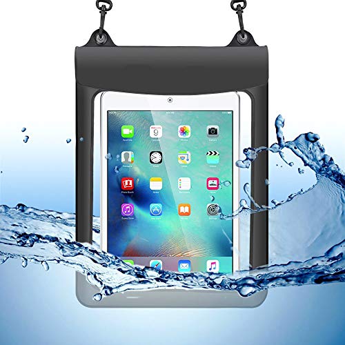 Waterproof Tablet Case Dry Bag Pouch for iPad 10.9/10.2, iPad Pro 11/12.9, iPad Air, Samsung Galaxy Tab A9+ S9 S8 S7 11 S9 FE 10.9 Tab A8 10.5, Microsoft Surface Go 3 10.5, Tablet up to 11.5,Black