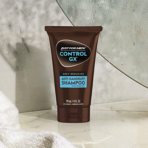 Just For Men Control GX Grey Reducing Anti-Dandruff Shampoo, Gradual Hair Color, Controls Dandruff with Zinc Treatment, 4 Fl Oz - Pack of 1 (Packaging May Vary)