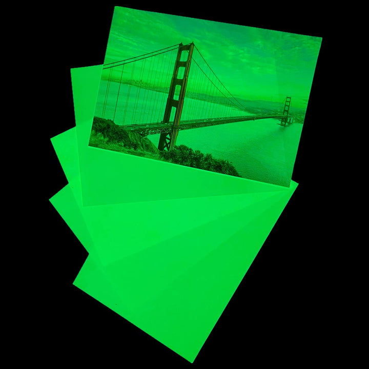 Glow in The Dark Photo Paper, Luminous Printing Paper Photoluminescent Inkjet Printing Paper Vnyl for Pictures Halloween Party(5pcs A4,Yellow Green Glow) 8.27 x 11.7