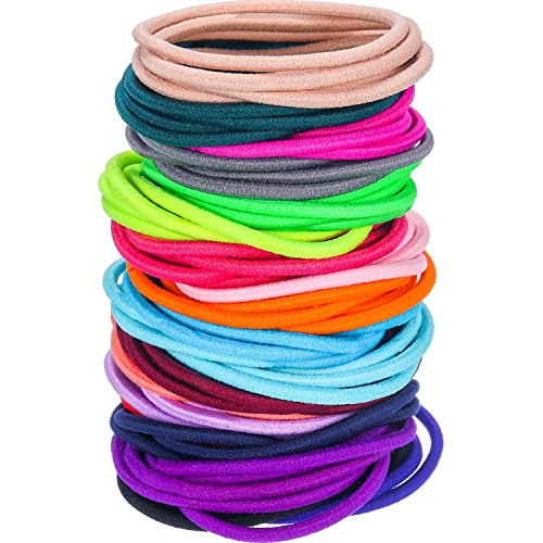 Multicolor B: 100 Pieces Hair Elastics Hair Ties Ponytail Holders Hair Bands Bulk (Multicolor B)