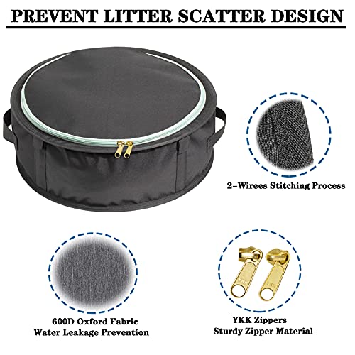 Barrpet Prevent Litter Scatter Design.Collapsible Portable Cat Litter Box with Lid and Handle Standard for Travel Light Weight Leak-Proof, Sturdy, Easy to Clean(17.7X17.7X5.9)