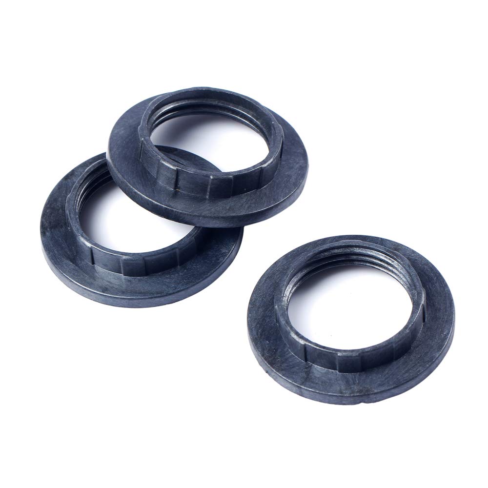 3Pcs Black Light Shade Collar Ring Adaptor Lamp Bulb Holder for E14 Lamp Shade