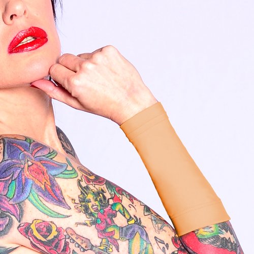 Ink Armor Premium Forearm 9 Tattoo Cover Up Sleeve - No Slip Gripper - U.S. Made - Light - XSS (one Sleeve)