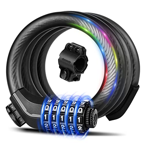 KEYSTP Bike Lock Cable, Up to 15mm Thicker Steel Cable,