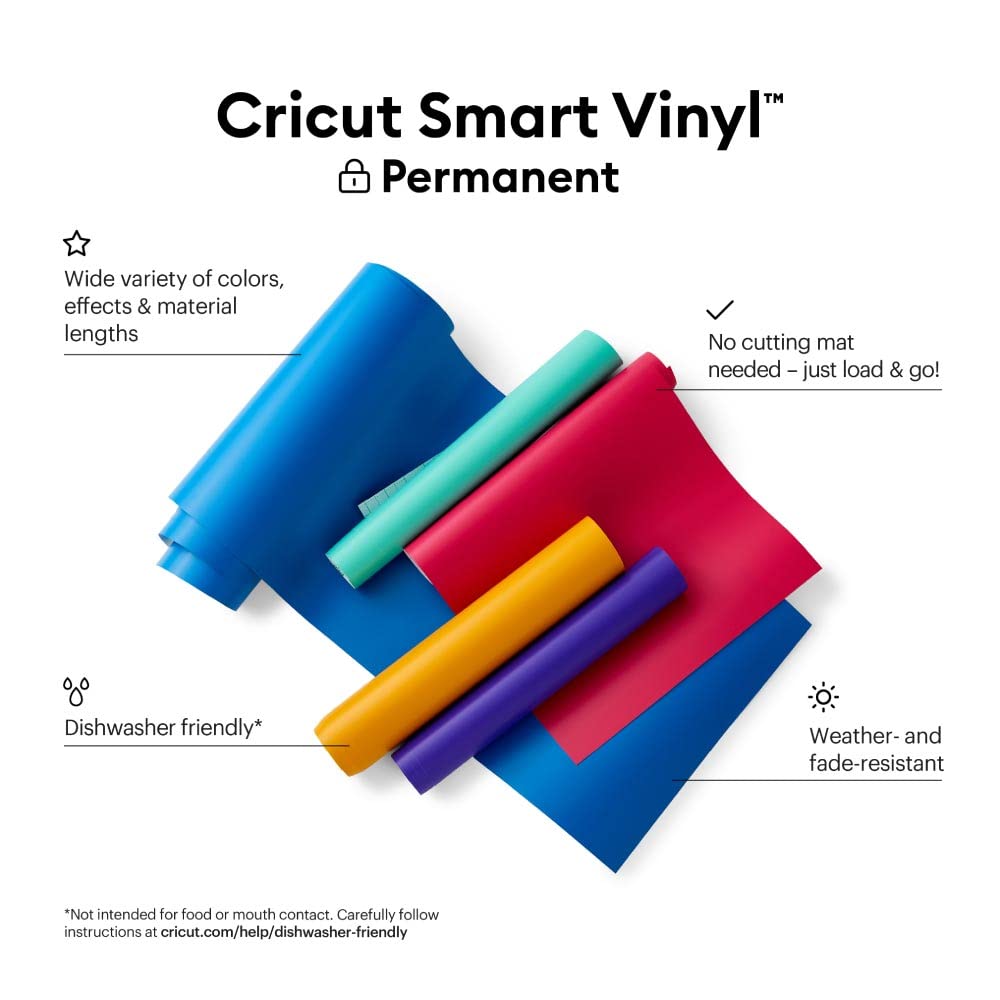 Cricut Smart Permanent Vinyl (13in x 12ft, Red) for Exp
