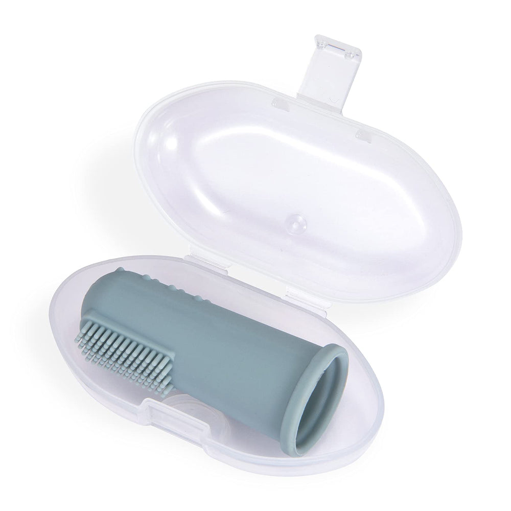 TOPGOMES Baby Finger Toothbrush with Case, Food Grade S