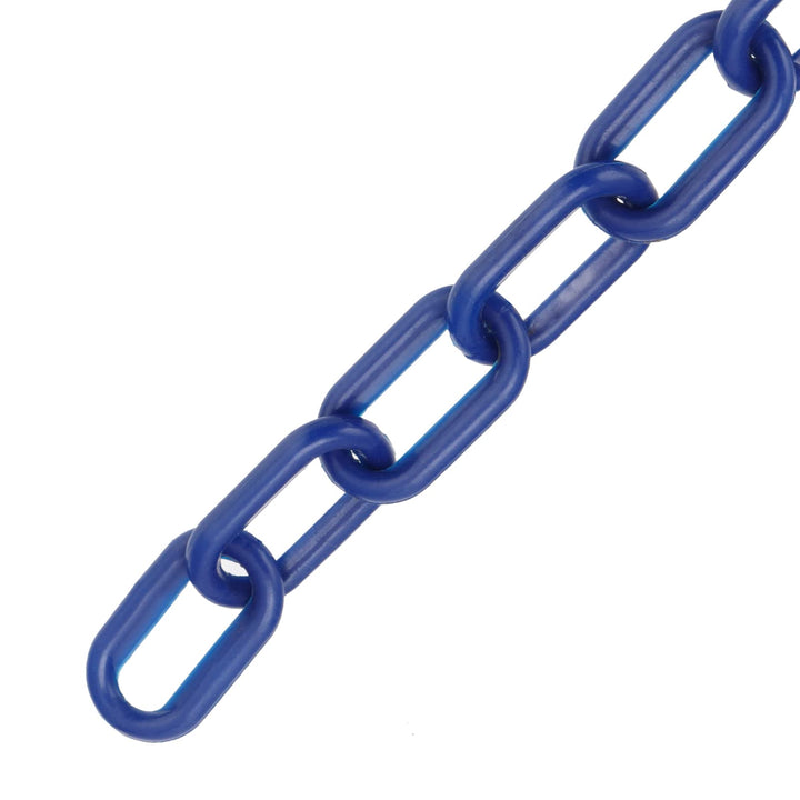 164 ft x 1.4 Inch Blue Plastic Chain Links, Plastic Safety Barrier Chains for Halloween Chain, Prop Chains, Crowd Control, Decoration Chains