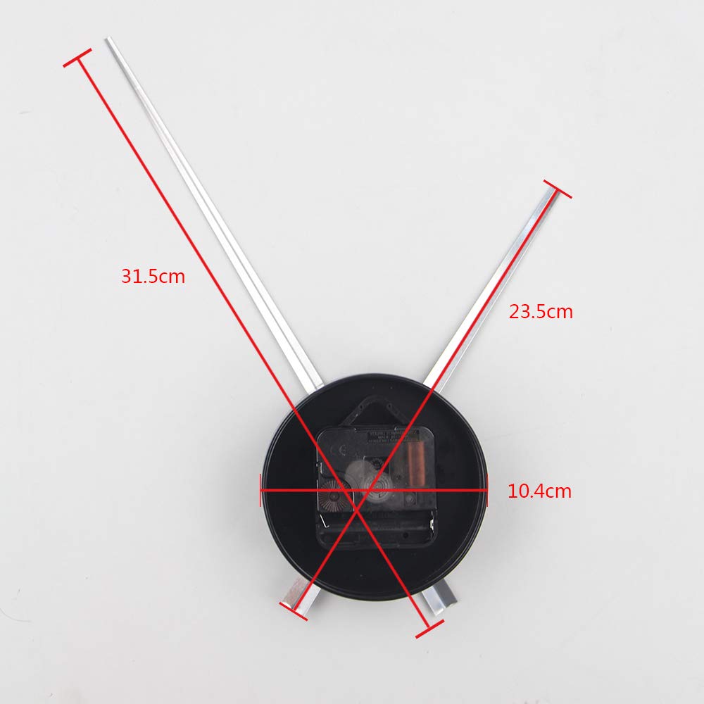 3D Clock Hands, DIY Large Clock Hands Needles Wall Clocks 3D Home Art Decor Quartz Clock Mechanism Accessories (Black)