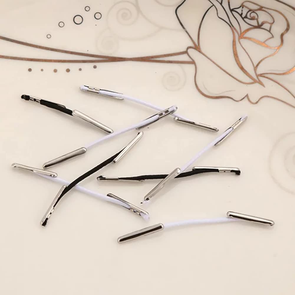 100 PCS Metal Barbs Elastic Barbed Cord Fastener Cord Locks Ends Crimp for Masks Binding Hanging