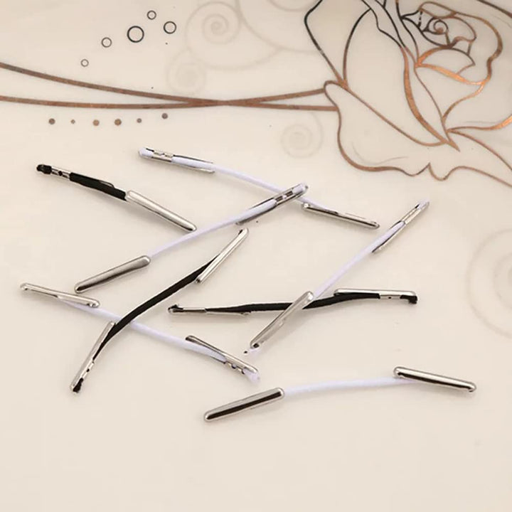 100 PCS Metal Barbs Elastic Barbed Cord Fastener Cord Locks Ends Crimp for Masks Binding Hanging