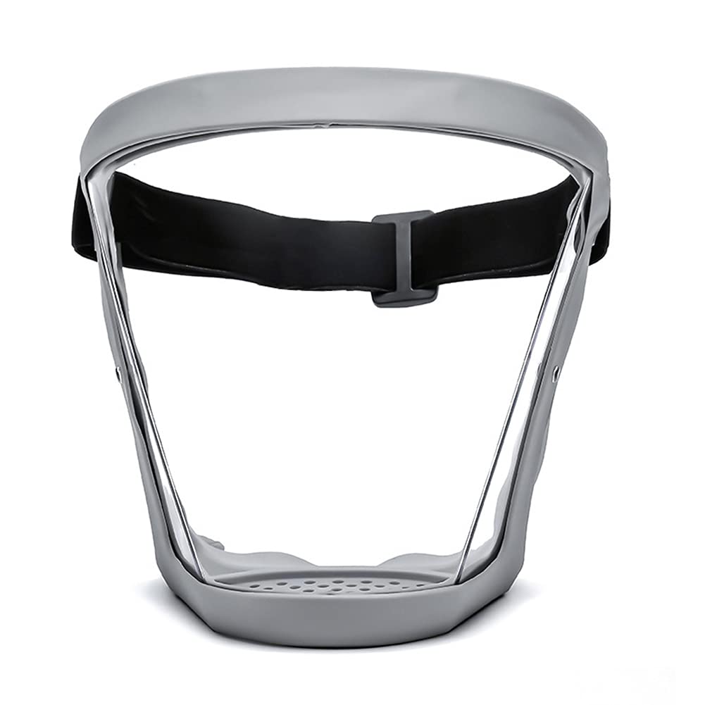 Super Protective Face Shield Reusable All-Inclusive Face Protection Can Protect Eyes Nose Mouth Anti-Fog Isolation Protective Transparent Cover Anti-Dust Running Riding Helmet Face Shield Gray