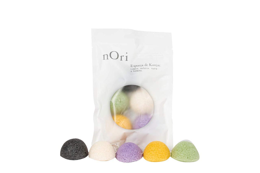 KONJAC Sponge / 5 Pack Mini Sponge/Bamboo Charcoal, Pure, Green Tea, Turmeric, Lavender/for All Types of Skin, Cleanses and exfolietes The Skin/Skincare rutine