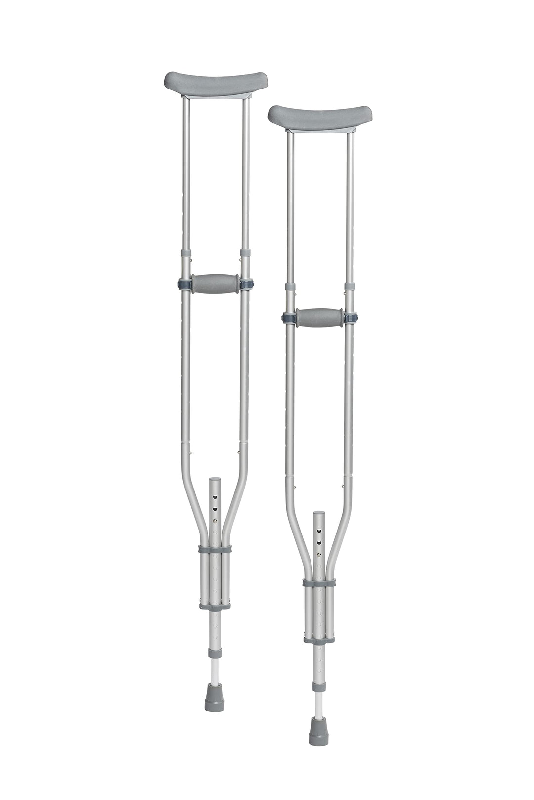 Knock Down Universal Aluminium Crutches (Silver)