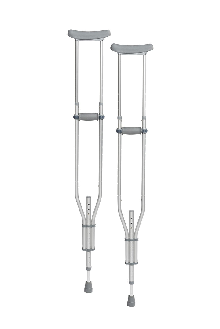 Knock Down Universal Aluminium Crutches (Silver)