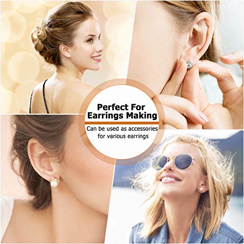 Hypoallergenic Earring Posts and Backs, 2000pcs Stud Earring Making Kit with Earring Base and Earring Backs for Leather Stud, Clay, Pearl Jewelry Making (Gold &amp; Silver)