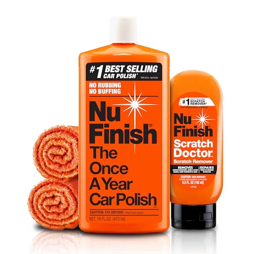 4 Piece Car Care Kit, All in One Complete Car Care Kit, Includes Scratch Doctor Scratch Remover, Car Polish, and 2 Microfiber Cloths