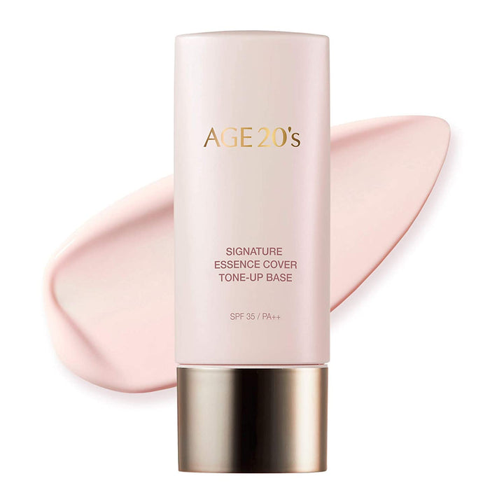AGE 20's Pink Tone Up Base SPF15, Hydrating Essence, Glow Skin Tint, Tone Correcting BB & CC Cream Korean Makeup Primer (1.35 fl. oz)
