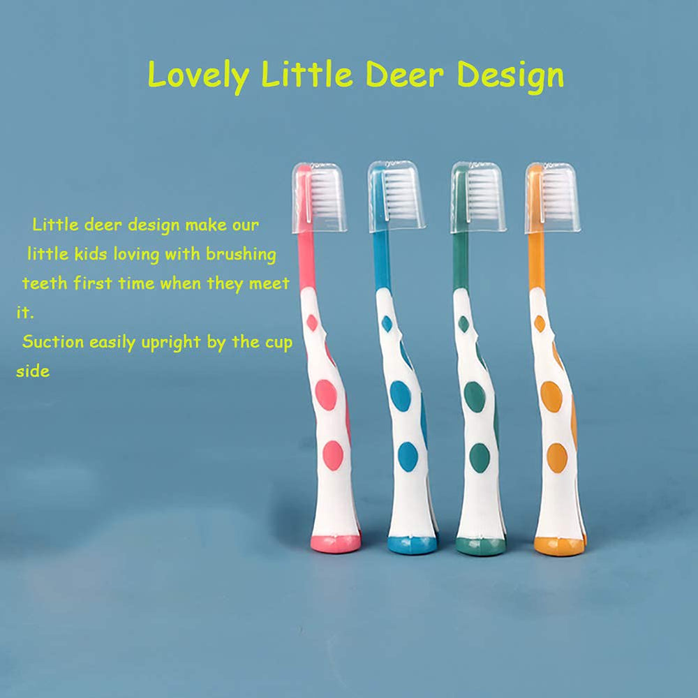 8 Packs Kids Toothbrush, Extra Soft Lovely Little Deer 
