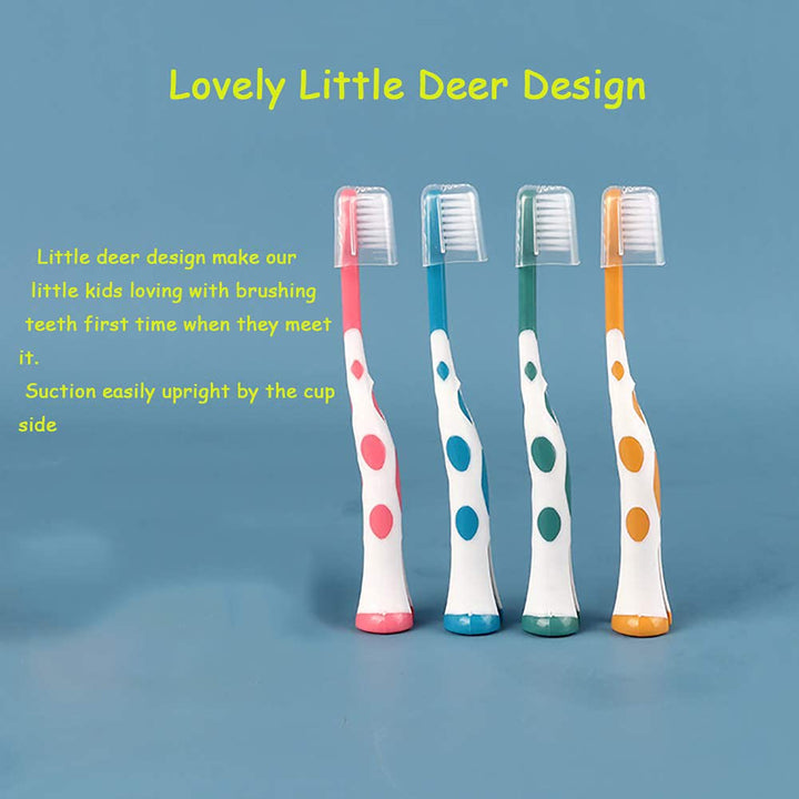 8 Packs Kids Toothbrush, Extra Soft Lovely Little Deer 