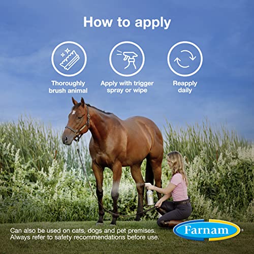 Farnam Equisect Botanical Fly Repellent for Horses, Dogs and Cats, 32 Ounces, Quart Spray