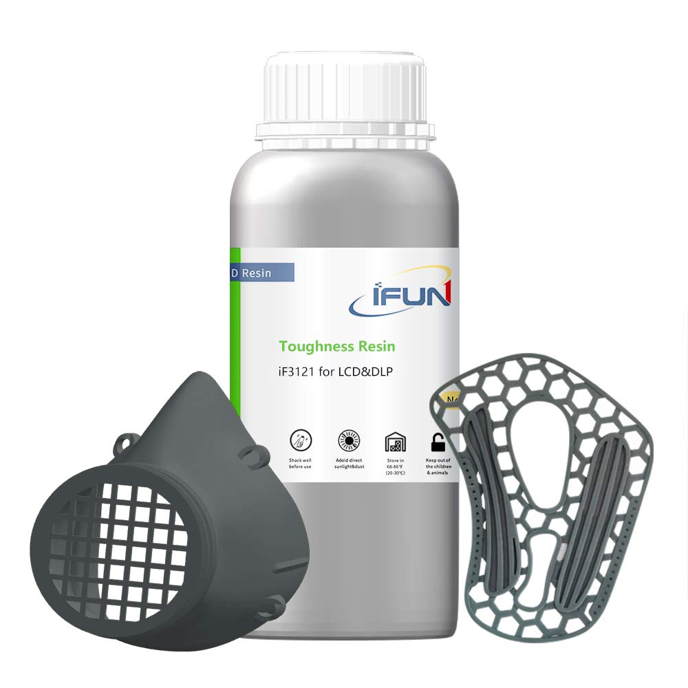 Toughness 3D Printer Resin Impact Resistant Resin Compatible with 405nm LCD DLP 3D Printer Gray 500ml