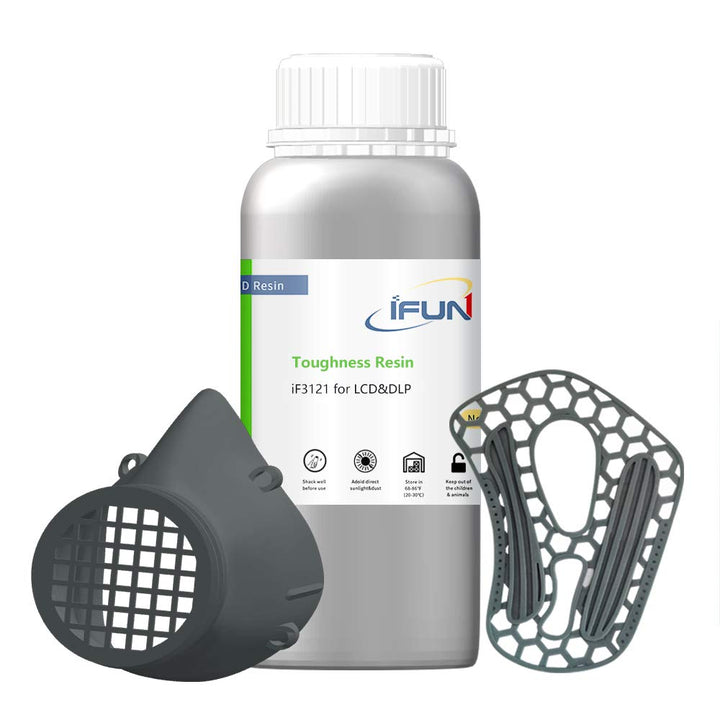 Toughness 3D Printer Resin Impact Resistant Resin Compatible with 405nm LCD DLP 3D Printer Gray 500ml