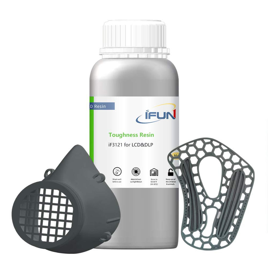 Toughness 3D Printer Resin Impact Resistant Resin Compatible with 405nm LCD DLP 3D Printer Gray 500ml