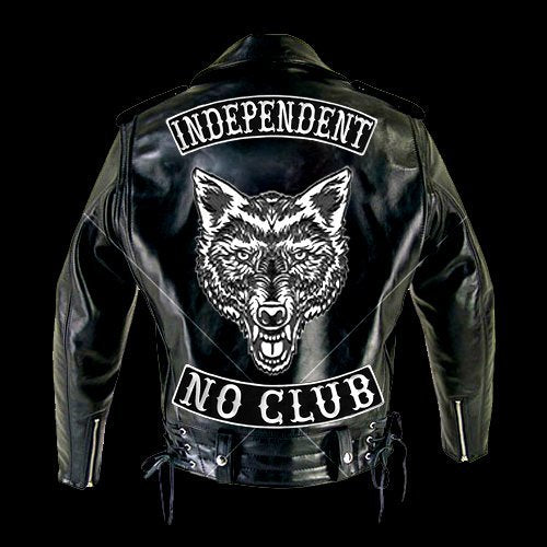 ® Independent Patch Embroidered TOP Rocker Biker Jacket Rider Vest Size XL 13 USA (Black-White)