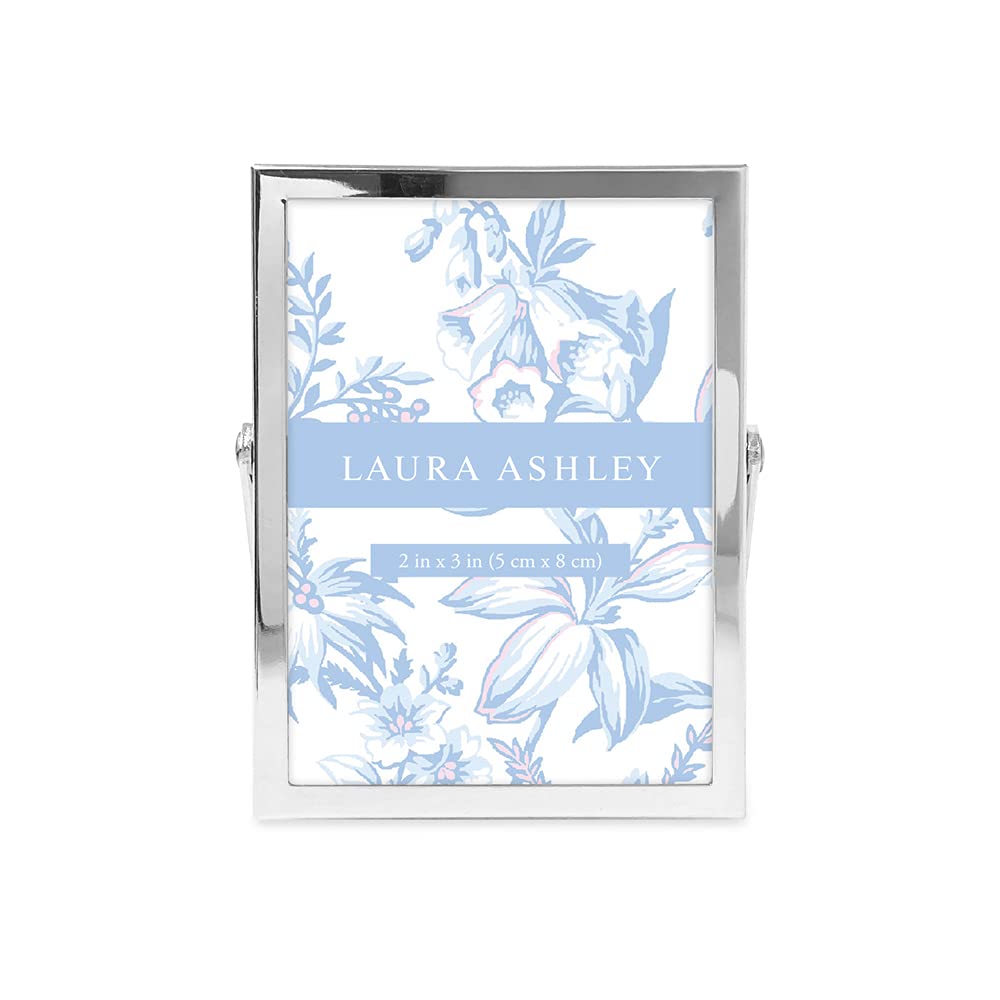 2x3 Silver Flat Metal Picture Frame (Vertical) with Pull-Out Easel Stand, Made for Tabletop, Counterspace, Shelf and Desk (2x3, Silver)