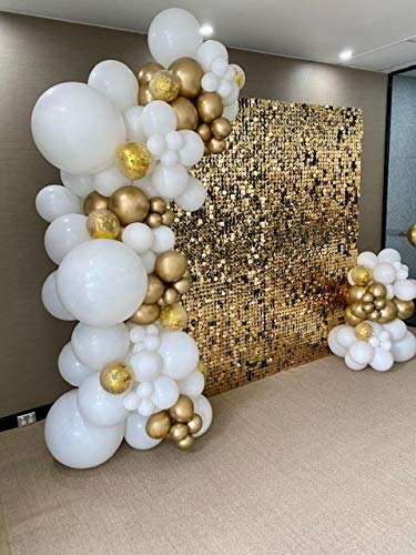 Shimmer Wall Panels,Sequins Backdrop,15 Panels,Great for Events,Home Decoration,Birthday Party (Golden Yellow)