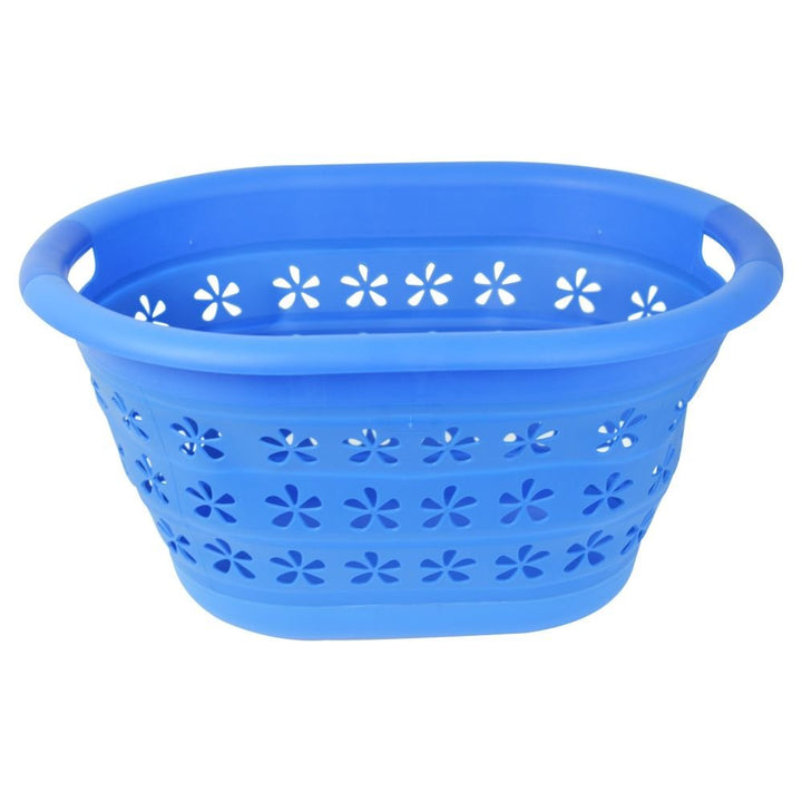 SH-10204 Collapsible Space Saving Fold Up Laundry Basket Hamper - Blue