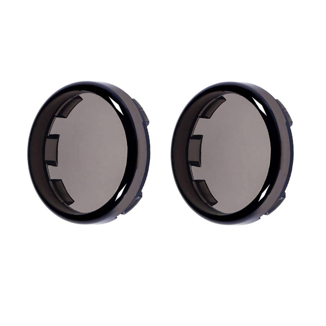 Smoke Bullet Turn Signal Light Lens Covers Compatible for Harley Davidson Touring Dyna Softail Sportster Electra Street Road Glide Road King Fatboy Heritage 1986-2019