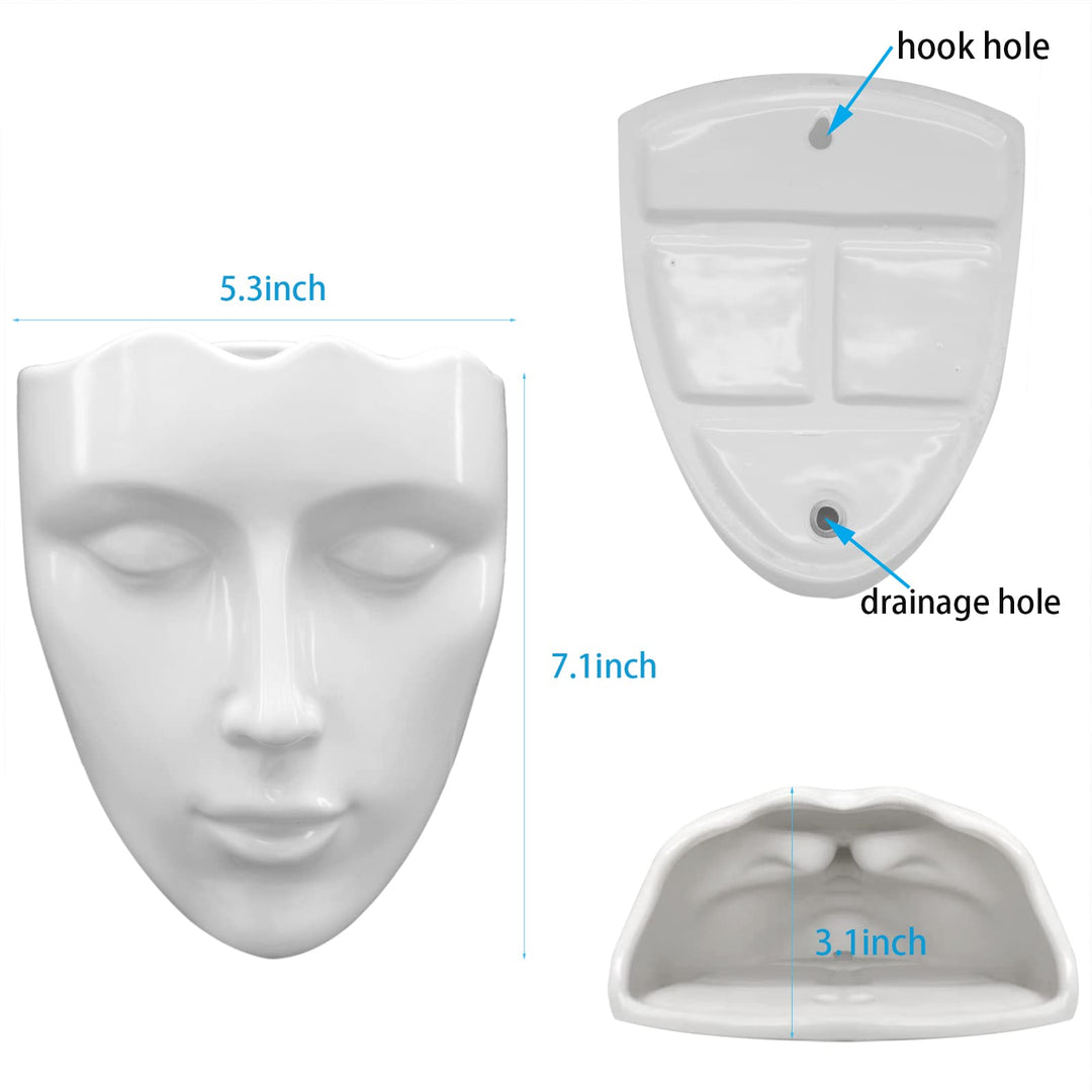 Face Vase,Ceramic Female Form Vase,Modern Sculpture Whi