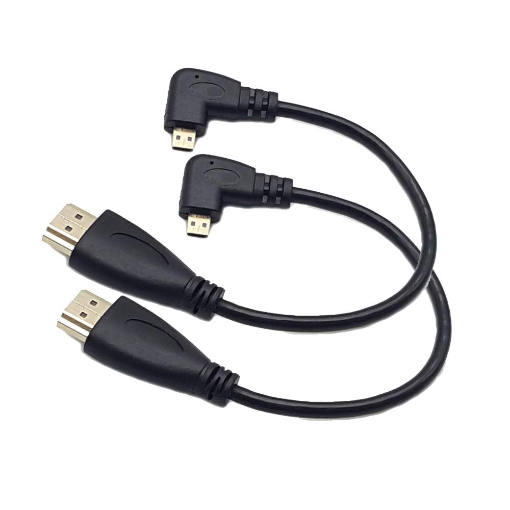 Angled Micro HDMI to HDMI Cable;Seadream 2pcs 8inch 90 