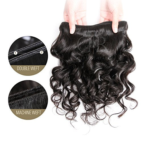 12 : Beauty Brazilian Virgin Loose Wave, 1 Bundle Natural Color Raw Unprocessed 100% Human Hair Virgin Loose Wave Hair Weave Size 12 Inches