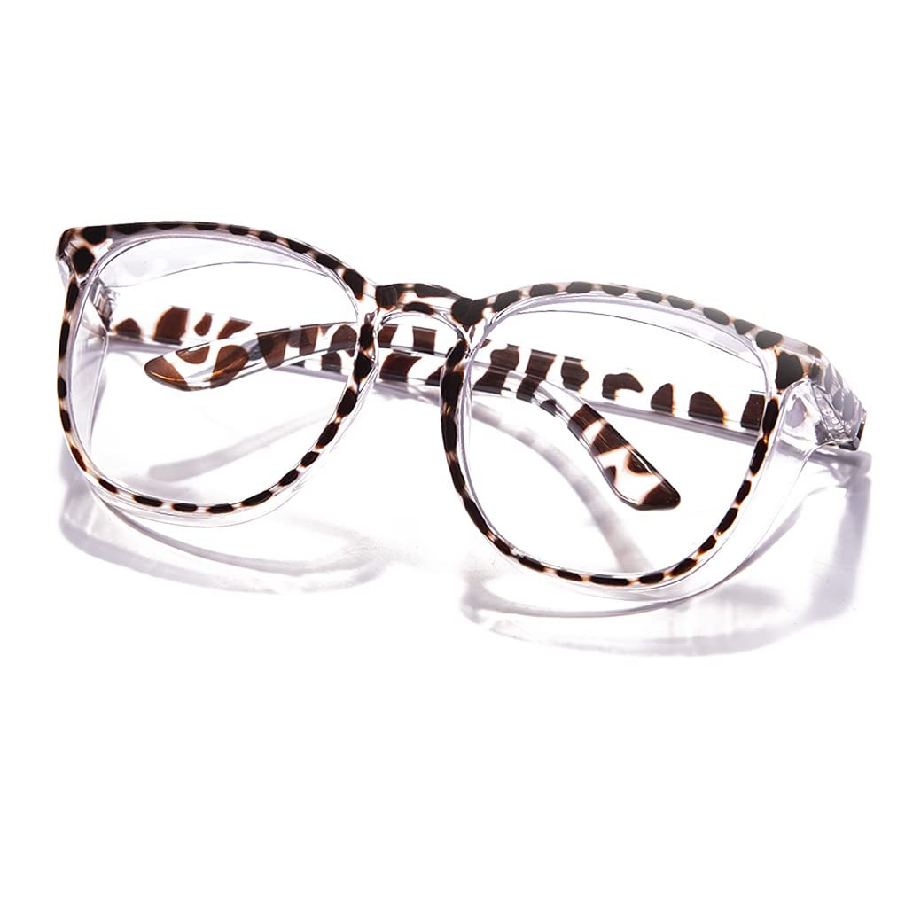 Safety Glasses for Women Anti Fog, Stylish Safety Goggles Nurse Protective Eyewear Anti-Dust Blue Light Filter (Square-Coffee Leopard)